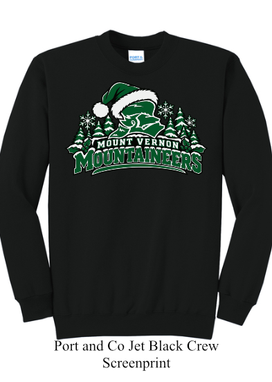Mountaineer Port and Co Holiday Jet Black Crewneck